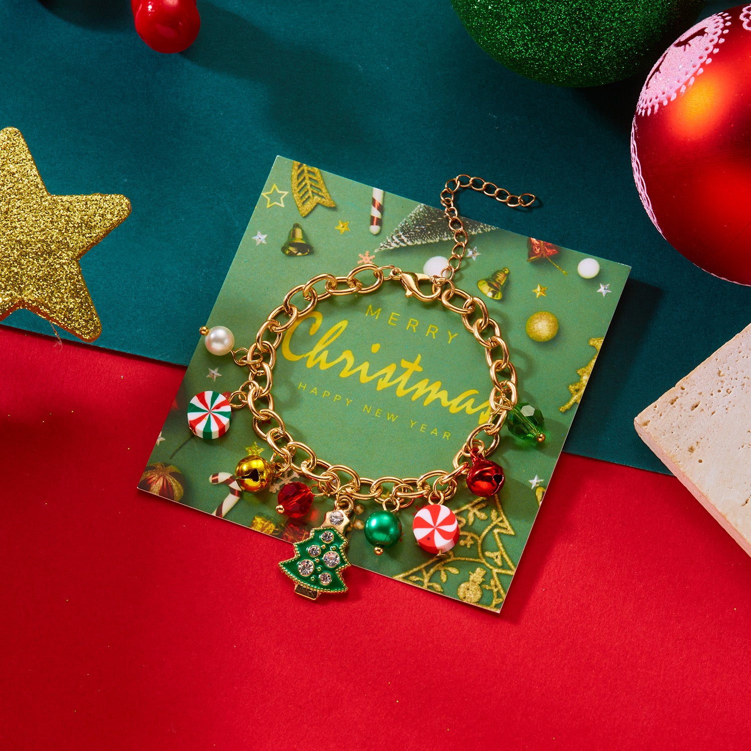 Wholesale Snowman Bell Pendant Bracelet Necklace Set